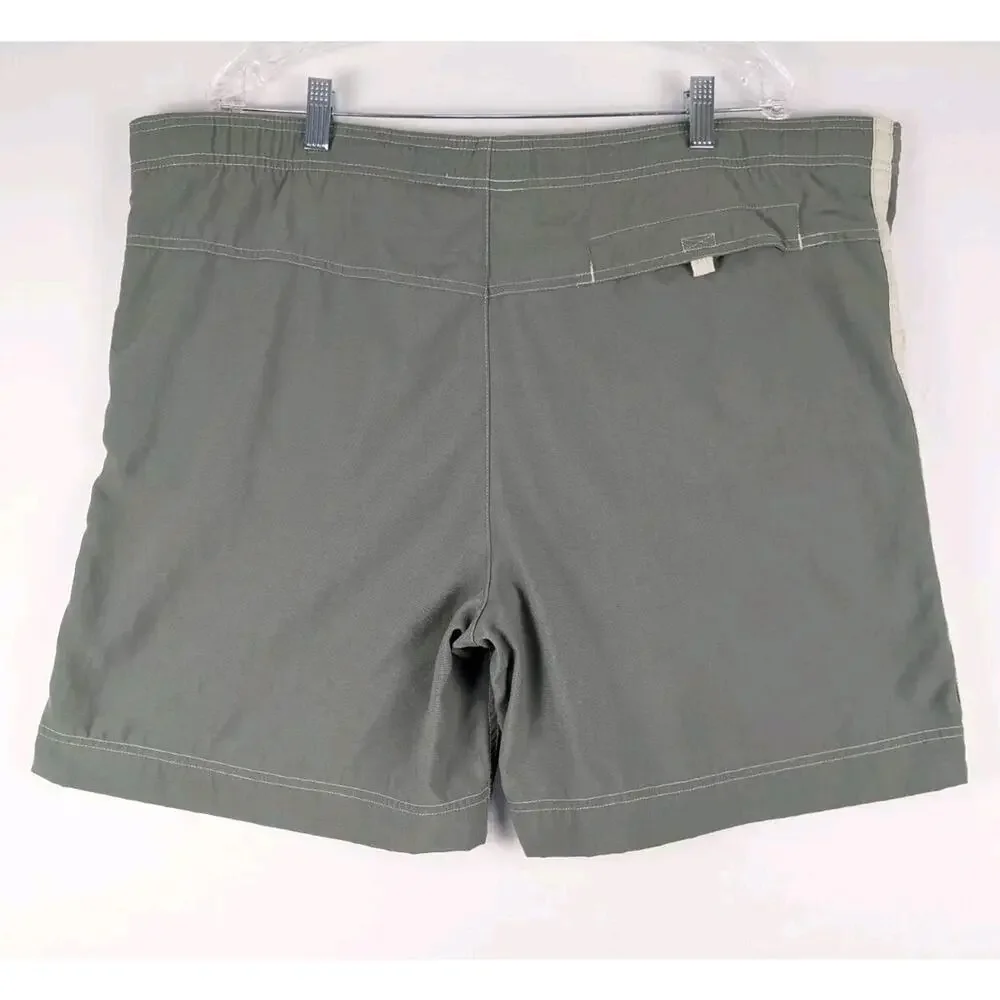 Columbia Swim Trunks Mens Large‎ Green Cargo Mesh Lined Board Shorts AM4211